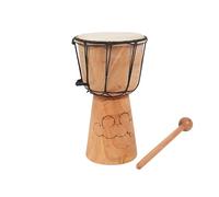 25cm Childrens African Djembe Drum made with Hand Carved Mahogany - 5.5 diameter, includes free drum stick