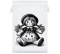 25cm 'Cute Rag Doll' Satin Drawstring Bag/Pouch (SB00118856)