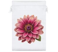25cm 'Dahlia Flower' Satin Drawstring Bag/Pouch (SB00119964)