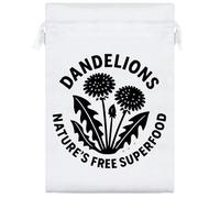 25cm 'Dandelions, Natures Free Superfood' Satin Drawstring Bag/Pouch (SB00120196)