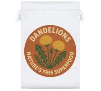 25cm 'Dandelions, Natures Free Superfood' Satin Drawstring Bag/Pouch (SB00120200)