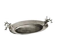 25Cm Dia Stag Serving Tray Nickel Finish
