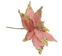 25cm for sparkly Cloth Flower Hanging Decoration for Xmas Tree(Flesh Pink)