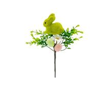25cm Green Plastic Easter Simulated Branch with Colourful Foam Eggs and Artificial Leaves Spring Floral Pick for Vase Arrangement and Festival Decoration
