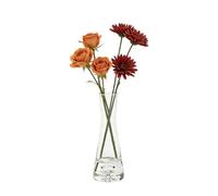 25cm Hand Blown Glass Bud Vases, Narrow Neck Single Stem Flower Vase | Sleek, sturdy, floral centerpiece vessel, elegant slim bloom receptacle for shelf styling, party decor and gifting