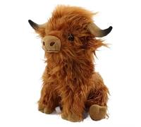 25cm Highland Cow Plush Toy,Soft Highland Fluffy Cow Plush Stuffed Animal Dolls,Cute Scottish Highland Cow Plushies Plush Figure Pillow for Kids Boys Girls and Fans Christmas,Birthdays (Brown)