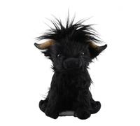 25cm Highland Cow Stuffed Animal, Scottish Plush Toy, Soft Farm Cattle Doll, Christmas Birthday Gift for Boys Girls Black