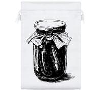 25cm 'Jar of Gherkins' Satin Drawstring Bag/Pouch (SB00115400)