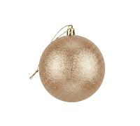 25cm Large Champagne Bauble PVC Shatterproof Glitter Finish Christmas Balls Ornament - Festive Xmas Tree Hanging Decorations, Round Ornament for Holiday Home Decor