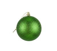 25cm Large Dark Green Bauble PVC Shatterproof Glitter Finish Christmas Balls Ornament - Festive Xmas Tree Hanging Decorations, Round Ornament for Holiday Home Decor
