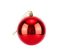 25cm Large Red Bauble PVC Shatterproof Glossy Finish Christmas Balls Ornament - Festive Xmas Tree Hanging Decorations, Round Ornament for Holiday Home Decor