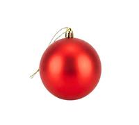 25cm Large Red Bauble PVC Shatterproof Matt Finish Christmas Balls Ornament - Festive Xmas Tree Hanging Decorations, Round Ornament for Holiday Home Decor