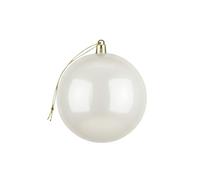 25cm Large White Bauble PVC Shatterproof Glossy Finish Christmas Balls Ornament - Festive Xmas Tree Hanging Decorations, Round Ornament for Holiday Home Decor