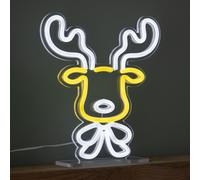 25cm Light up Christmas Reindeer Face Table Top Neon Sign