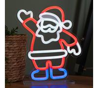 25cm Light up Waving Santa Christmas Table Top Neon Sign