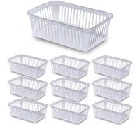 25cm Little Plastic Handy Baskets for kitchen Mini Size Storage Basket (Clear, Pack of 10)