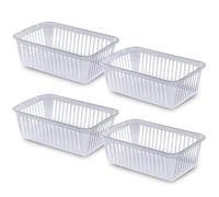25cm Little Plastic Handy Baskets for kitchen Mini Size Storage Basket (Clear, Pack of 4)