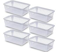 25cm Little Plastic Handy Baskets for kitchen Mini Size Storage Basket (Clear, Pack of 6)