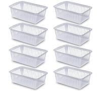 25cm Little Plastic Handy Baskets for kitchen Mini Size Storage Basket (Clear, Pack of 8)