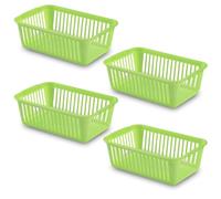 25cm Little Plastic Handy Baskets for kitchen Mini Size Storage Basket (Green, Pack of 4)