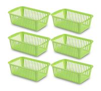 25cm Little Plastic Handy Baskets for kitchen Mini Size Storage Basket (Green, Pack of 6)
