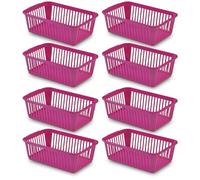 25cm Little Plastic Handy Baskets for kitchen Mini Size Storage Basket (Pink, Pack of 8)