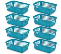 25cm Little Plastic Handy Baskets for kitchen Mini Size Storage Basket (Teal, Pack of 8)
