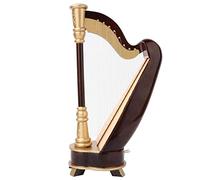 25cm Mini Harp Model, Miniature Wooden Harp Model with Storage Box Musical Instrument Model for Gifts Home Decorations Ornaments