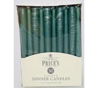 25cm Non Dripping Ivory,Red,White,Green PRICE`S Pack Of 50 TAPERED DINNER CANDLE