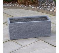 25cm Plastic Ash Grey Slate Effect Garden Patio Trough
