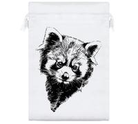 25cm 'Red Panda Portrait' Satin Drawstring Bag/Pouch (SB00119364)