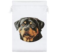 25cm 'Rottweiler Dog Portrait' Satin Drawstring Bag/Pouch (SB00119488)