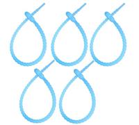 25cm Silicone Flower Cable Ties Reusable, Self Locking Flexible Rubber Twist Ties for Keychain DIY, Bag Charm Straps, Cord Organizer, Decorative Zipper Pull (Jelly Blue)