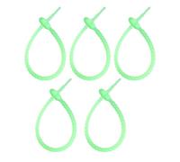 25cm Silicone Flower Cable Ties Reusable, Self Locking Flexible Rubber Twist Ties for Keychain DIY, Bag Charm Straps, Cord Organizer, Decorative Zipper Pull (Jelly Green)