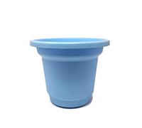25cm Strong Plastic Planter - 5.3 Litre Garden Flower & Plant Pot (Pastel Blue)