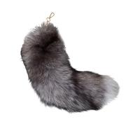 25CM Therian Tail Keychain Cute & Soft Silver Fox Tail Fluffy Keyring for Bag Car Accessories Adorable Home Decor for Animal Lovers, Friends & Family For Keychains Party Fluffy Women