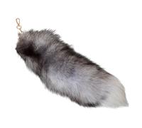 25CM Therian Tail Keychain Cute & Soft Silver Fox Tail Fluffy Keyring for Bag Car Accessories Adorable Home Decor for Animal Lovers, Friends & Family For Keychains Party Fluffy Women