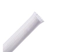 25ft - 1/4 inch PET Expandable Braided Sleeving - White - Alex Tech Braided Cable Sleeve