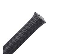 25ft - 1 inch PET Expandable Braided Sleeving - Black - Alex Tech Braided Cable Sleeve
