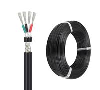 25FT-100FT 30-12 Gauge 4 Conductor UL2464 Shielded Cable, Tinned Copper Wire, Abrasion Resistant Flexible PVC Jacket, EMI Shielding, Ideal for Industrial Control, Audio, LED(25ft,30AWG-4C)