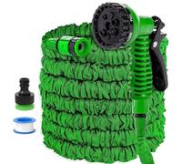 25ft/50ft/75ft/100ft/125ft Expandable Garden Hose Pipe, Garden Hose Pipe Expandable Garden Hose with 3/4", 1/2" Fittings,Garden Hose with 7 Function Spray Nozzle (25FT(7.5m),Green)