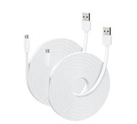 25FT/7.5m Power Extension Cable Compatible with eufy Security Indoor Cam E220/P24/C120,eufy Security Spaceview Video Baby Monitor E110,Flat Micro USB Cable with Cable Clips for eufy Security Camera
