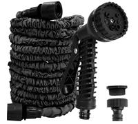 (25FT, Black) Expandable Garden & Carwash Magic Hose Pipe Spray Gun