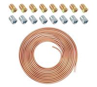25ft Brake Line Kit, 5/16, Copper and Iron Plated, Flexible 5/16 Brake Lines, Includes 16 Inverted Tube Nuts, Professional Car Brake Line Repair Kits