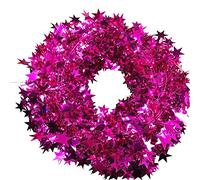 25ft Christmas Tinsel Gold Stars Wire Garland Tinsel-Star Rattan Xmas Tree Decoration For Home Wedding Birthday Christmas Part (Pink)