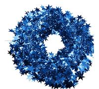 25ft Christmas Tinsel Gold Stars Wire Garland Tinsel-Star Rattan Xmas Tree Decoration For Home Wedding Birthday Christmas Part (Light blue)
