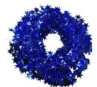 25ft Christmas Tinsel Gold Stars Wire Garland Tinsel-Star Rattan Xmas Tree Decoration For Home Wedding Birthday Christmas Part (Blue)