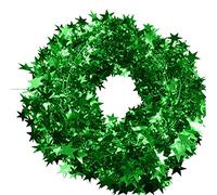 25ft Christmas Tinsel Gold Stars Wire Garland Tinsel-Star Rattan Xmas Tree Decoration For Home Wedding Birthday Christmas Part (Green)