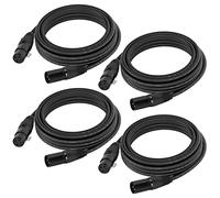 25ft DMX Cable, 4 Pack Gruolin 7.62m DMX Light Cables DMX Wires, 3-Pin XLR Male to Female Stage Signal Cable with Metal Connectors for DMX512 Stage & DJ Lighting fixtures
