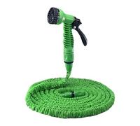 25FT Expandable Garden Hose with 7 Function Spray Nozzle - Flexible Lightweight TPE Water Hose Pipe for Car Washing, Gardening & Pet Care (Green)